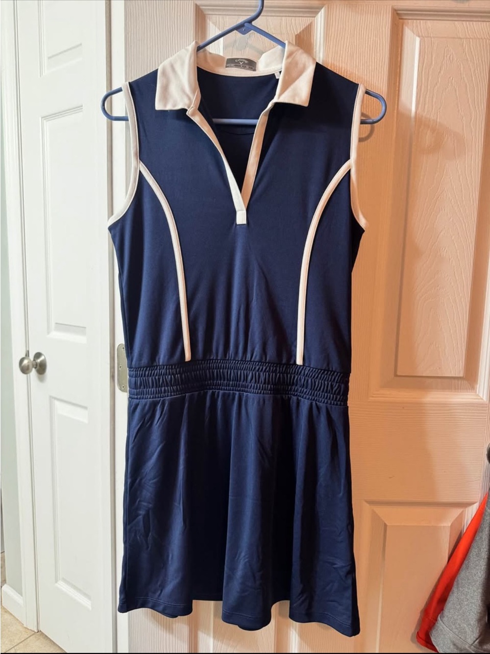 Navy Blue Sleeveless Callaway Golf Dress with White Trim size small